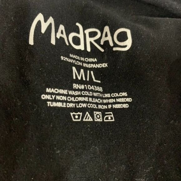 Madrag Black Halter Bodysuit M/L Nylon & Spandex - Picture 4 of 4